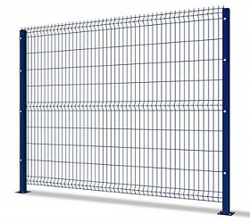Синий 3Д забор из сетки с диаметром прутка до 6 мм
